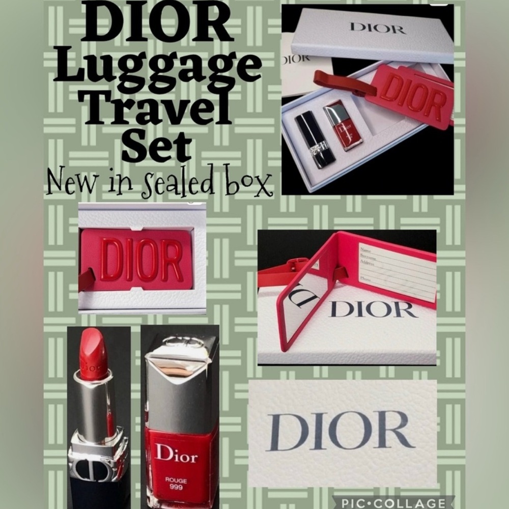 Dior Red and Silver Luggage Travel Set